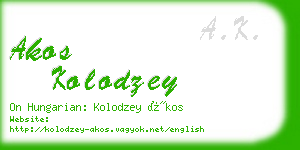 akos kolodzey business card